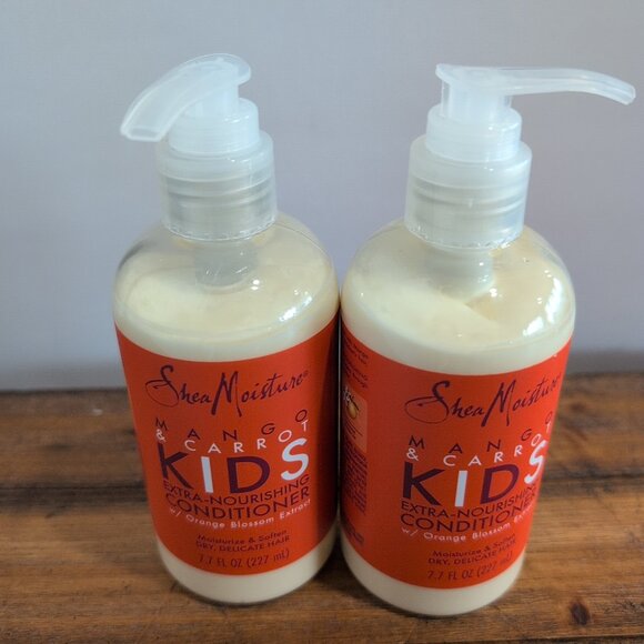 NEW SheaMoisture Kids Mango & Carrot Conditioner 7.7oz Each (2 Pack) Pump Bottle - Picture 5 of 5